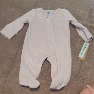 Cloud Island Pink Footie One Piece with Cozy Zipper Design